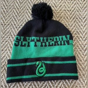 Harry Potter One Size Green/Black Slytherin Snake Pom Watchman Beanie Hat